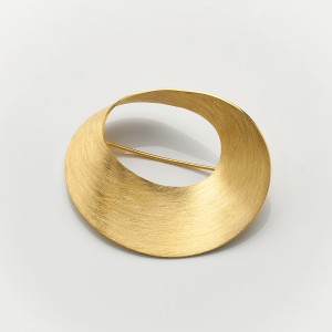Brosche Möbiusband, Größe 52 x 45 mm, Silber goldplattiert